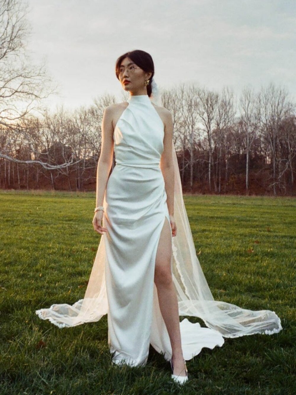 Lihi Hod Sage Gown in Ivory Silk Satin